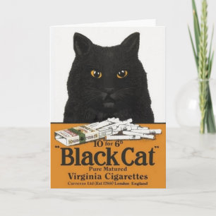  Zwarte Kat Sigaret Advertentie Kaart