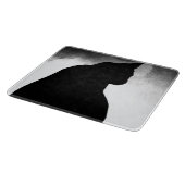 Zwarte kat silhouet glas snijplank (Hoek)