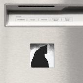 Zwarte kat silhouet magneet (Insitu (Vaatwasser))
