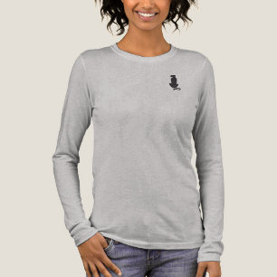 Zwarte Kat Silhouet vrouwen grijs shirt met lange
