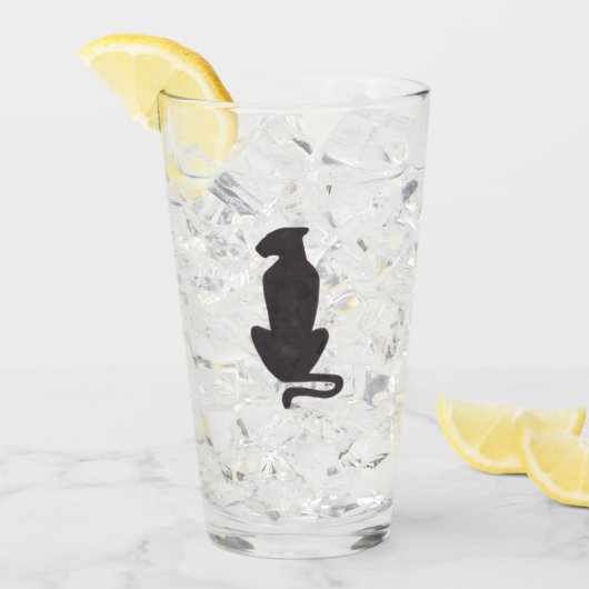 Zwarte kat Silhouette Collins glazen droogtrommel (Voorkant ijs)