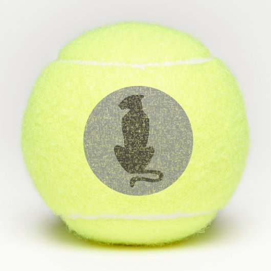 Zwarte Kat Silhouette grijs Penn tennisballen (Voorkant)