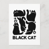 Zwarte kat silhouetten - Schattige katachtige ontw Briefkaart (Voorkant)