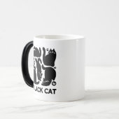Zwarte kat silhouetten - Schattige katachtige ontw Magische Mok (Voorkant links)
