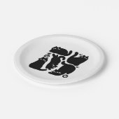 Zwarte kat silhouetten - Schattige katachtige ontw Papieren Bordje (Gekanteld)