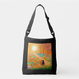Zwarte Kat Sinaasappel Tabby Kat Moonlight Crossbody Tas
