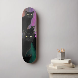 Zwarte kat-skateboard skateboard