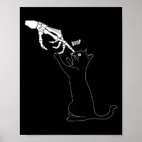 Zwarte kat Skelet Hand Boop Cat Neus Funny Hallow