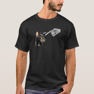 Zwarte Kat Skelet Hand Boop Halloween Kitten T-shirt