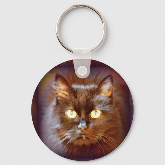 zwarte kat sleutelhanger (Voorkant)