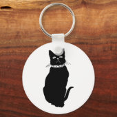 zwarte kat sleutelhanger (Voorkant)