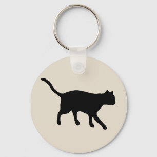 zwarte kat sleutelhanger