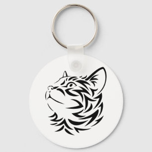zwarte kat sleutelhanger