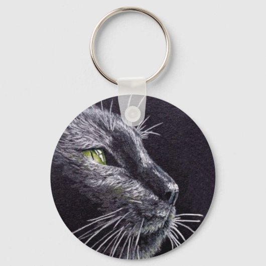 Zwarte kat sleutelhanger (Voorkant)