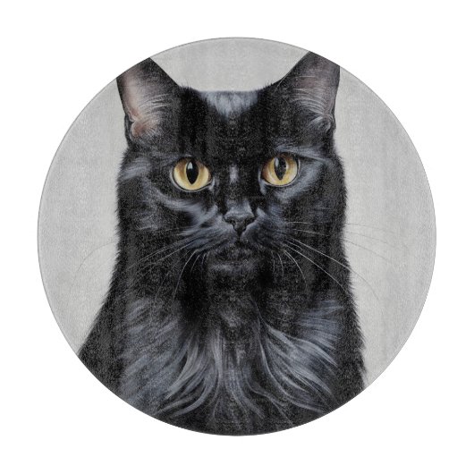 Zwarte kat snijplank (Voorkant)