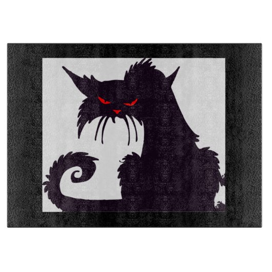 Zwarte kat snijplank (Voorkant)
