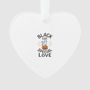 Zwarte Kat Speciale Liefde Halloween Kat Vector On Ornament