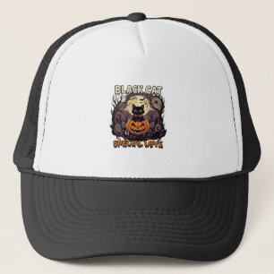 Zwarte Kat Speciale Liefde Halloween Pompoen Volle Trucker Pet
