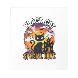 Zwarte Kat Speciale Liefde Halloween Spokenhuis Vl Notitieblok