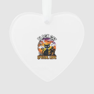 Zwarte Kat Speciale Liefde Halloween Spokenhuis Vl Ornament