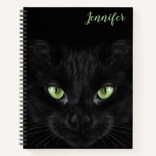 Zwarte Kat Spiraal Notebook   Notitieboek