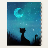 zwarte kat Starry sky naam en jaar Planner (Achterkant)