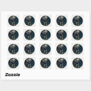 Zwarte kat Sterrennacht Stickers