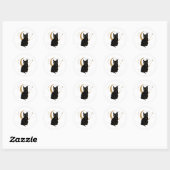 Zwarte kat sticker (Vel)