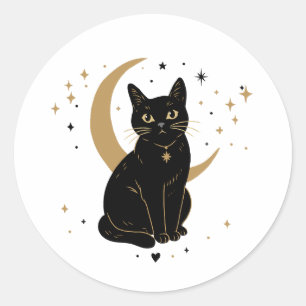 Zwarte kat sticker
