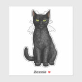 Zwarte kat sticker (Vel)