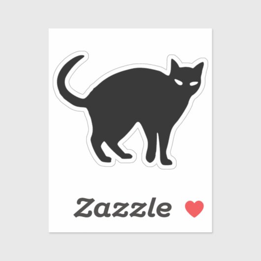 Zwarte kat sticker (Vel)