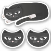 Zwarte kat sticker (Voorkant)