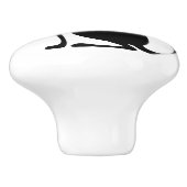  zwarte kat-stijl keramische knop (Zijkant)