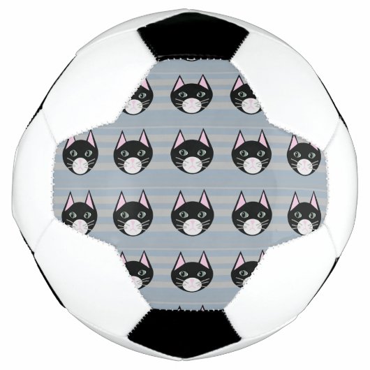 Zwarte kat, strepen voetbal (Voorkant)
