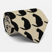 Zwarte kat stropdas (Opgerold)