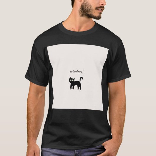 Zwarte kat t-shirt (Voorkant)