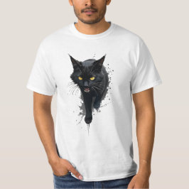 Zwarte kat t-shirt
