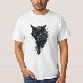 Zwarte kat t-shirt