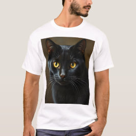 Zwarte kat t-shirt