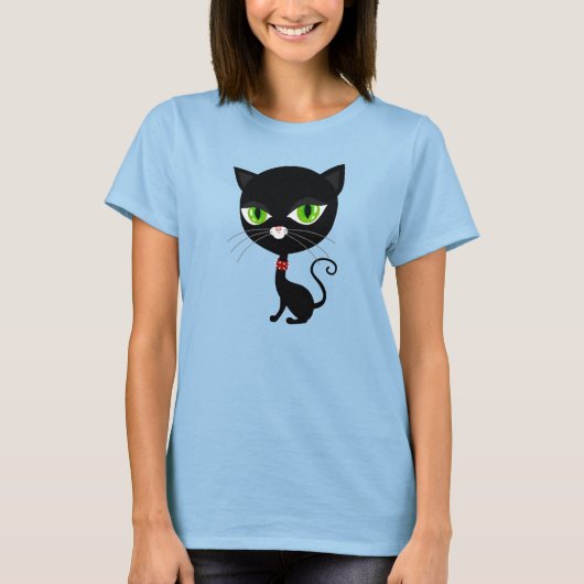 Zwarte kat t-shirt (Voorkant)