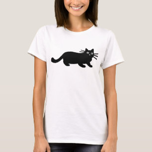 Zwarte kat t-shirt