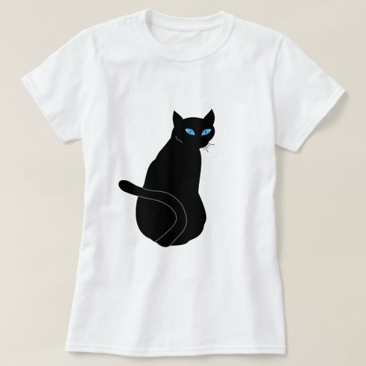 Zwarte kat t-shirt (Design voorkant)