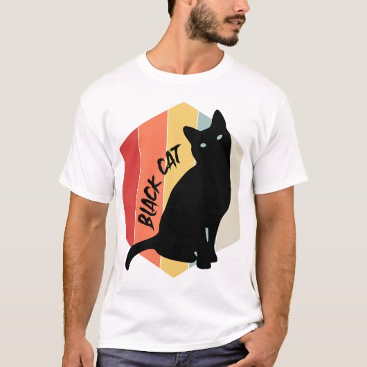Zwarte kat t-shirt (Voorkant)