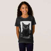 Zwarte kat t-shirt (Voorkant volledig)