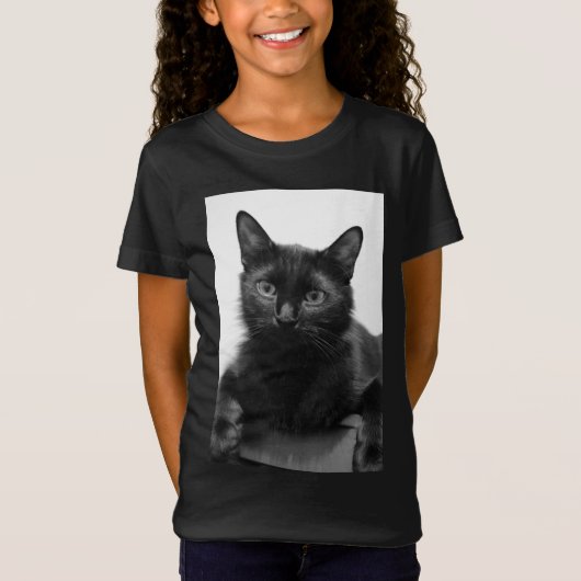 Zwarte kat t-shirt (Voorkant)