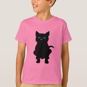 Zwarte kat t-shirt