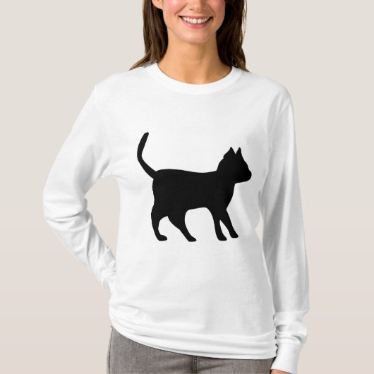 Zwarte kat t-shirt (Voorkant)