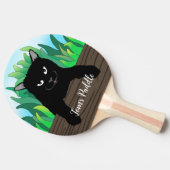 Zwarte kat tafeltennisbatje (Zijkant)