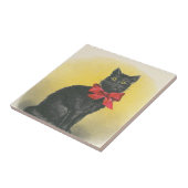 Zwarte kat tegeltje (Zijkant)
