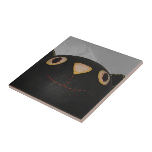 Zwarte kat tegeltje (Zijkant)